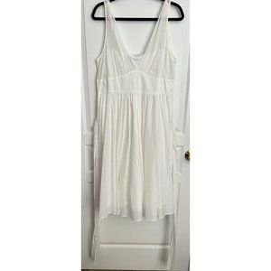 RARE! Banana Republic Size 14 All Occasion Cotton Lined Little White Slip Dress